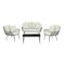 Manhattan Comfort Portofino Rope Wicker 4-Piece Patio Conversation Set with Cushions in Cream OD-CV019-CR - alternate 1